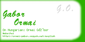 gabor ormai business card